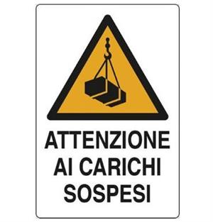CARTELLO ATTENZIONE AI CARICHI SOSPESI 43X33