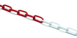 CATENA SEGNALETICA PLASTIFICATA BIANCO/ROSSO MM 8/ML