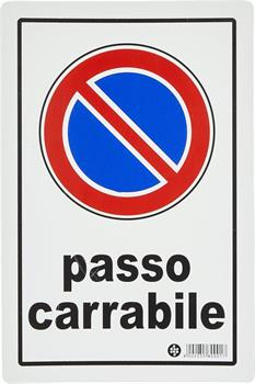 CARTELLO PASSO CARRABILE 20X30
