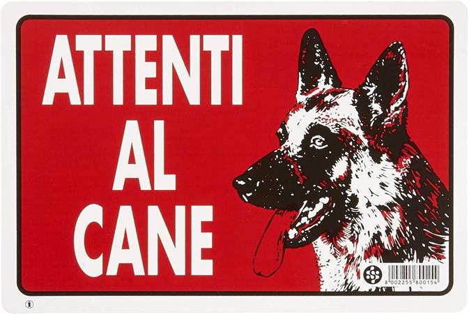 CARTELLO ATTENTI AL CANE 20X30