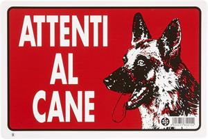 CARTELLO ATTENTI AL CANE 20X30