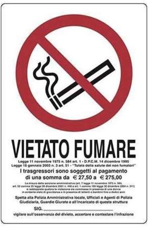 CARTELLO VIETATO FUMARE 20X30
