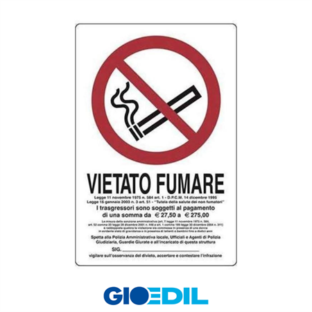 CARTELLO VIETATO FUMARE 20X30