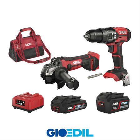 KIT SKIL TRAPANO AVVITATORE SMERIGLIATRICE 20V