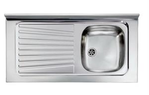 LAVELLO INOX 1 VASCA 80X50 GOCCIOLATOIO SX