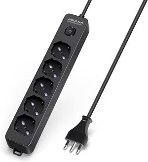 MULTIPRESA 5 POSTI SCHUKO + INTERRUTTORE