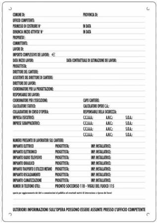 CARTELLO CONCESSIONE EDILE 100X70