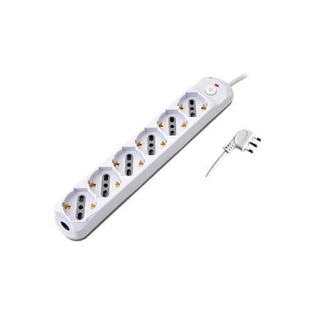 MULTIPRESA 6 POSTI SCHUKO + INTERRUTTORE